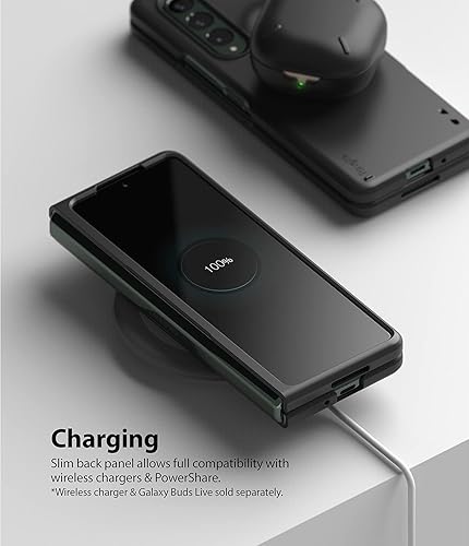 Miniatura 9 de Ringke Funda delgada compatible con Samsung Galaxy Z Fold 3, PC dura y fina transparente de alta calidad con almohadilla antideslizante, cubierta