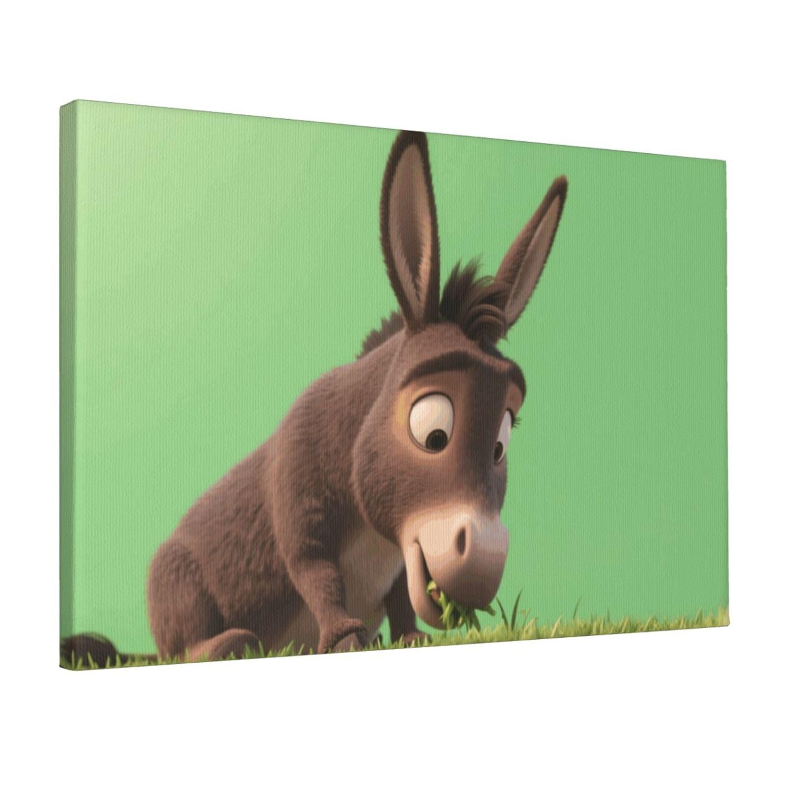 Fodpand Donkey Unframed Canvas Wall Art,Modern Posters Print Wall Decor Canvas Oil Painting For Bedroom Living Room Bathroom Wall Hanging Artwork Ready To Hang 12"X18"