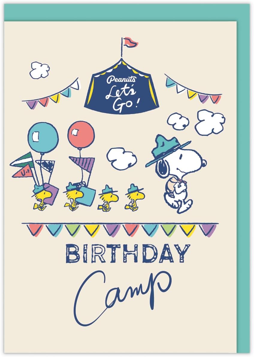 Hallmark 836634 Snoopy Card 3D Birthday Camp