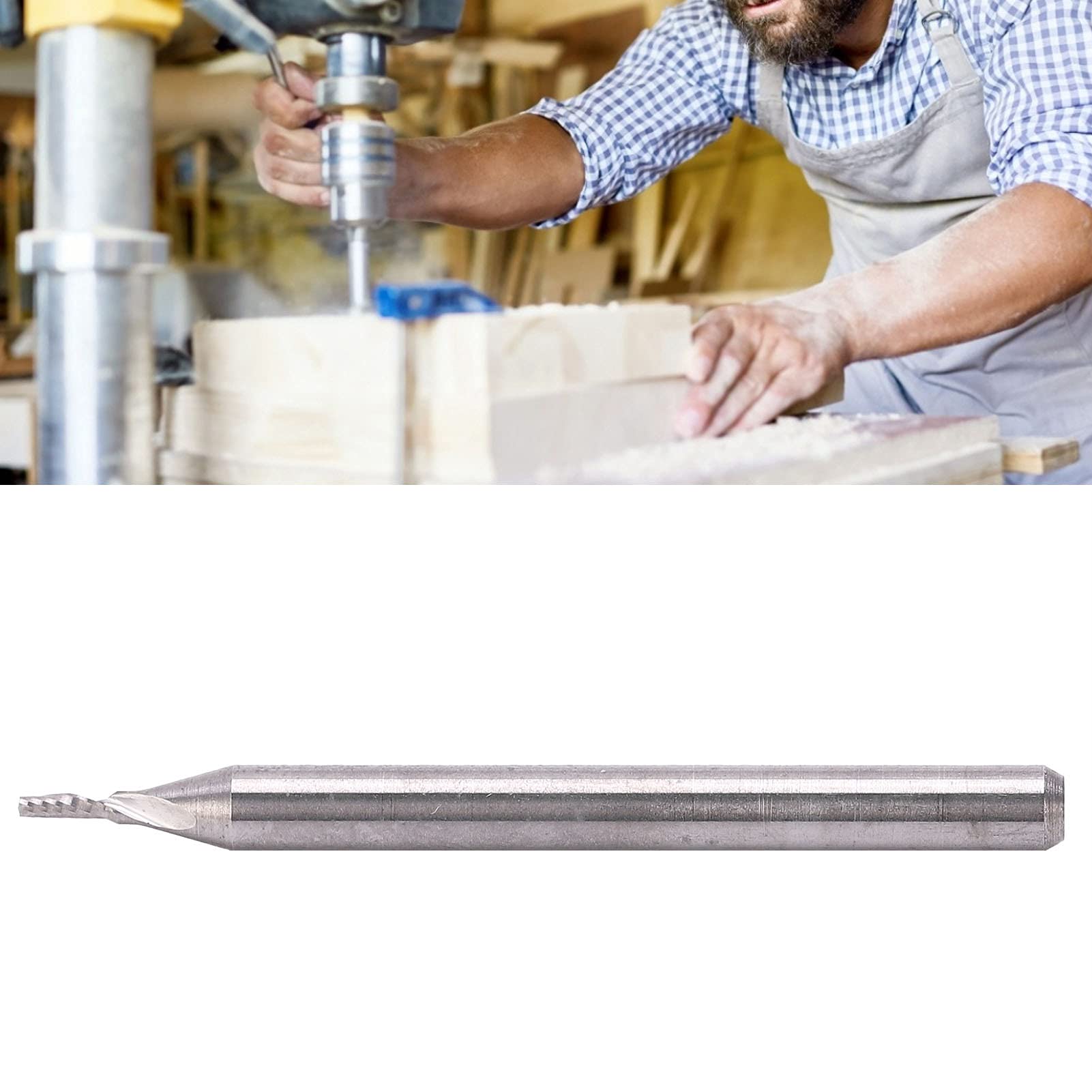5 Frese Per Legno A Spirale 1mm - Punta In Acciaio Al Tungsteno Per CNC, Gambo 3.175mm - 3