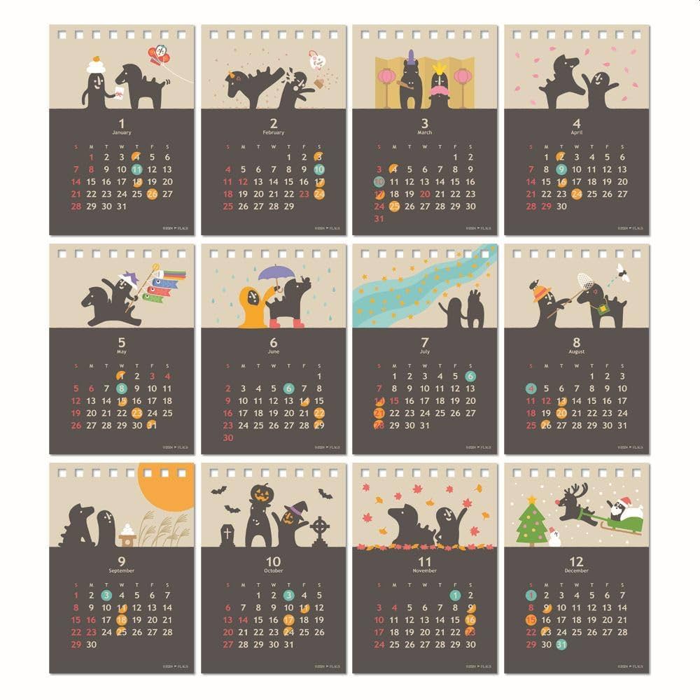 Amazon.co.jp: ムーングラフィックス 2024年 カレンダー 卓上