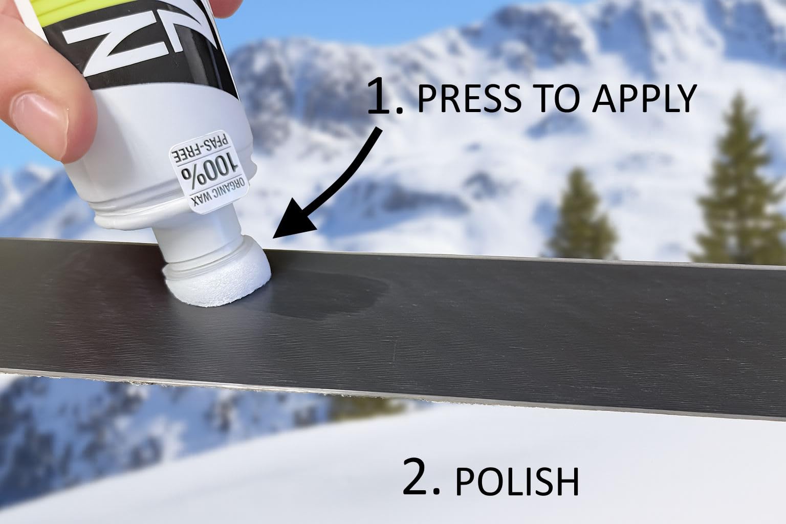 Cera Orgánica NZEROWAX para Ski y Snow 100 ml Aplicador Universal