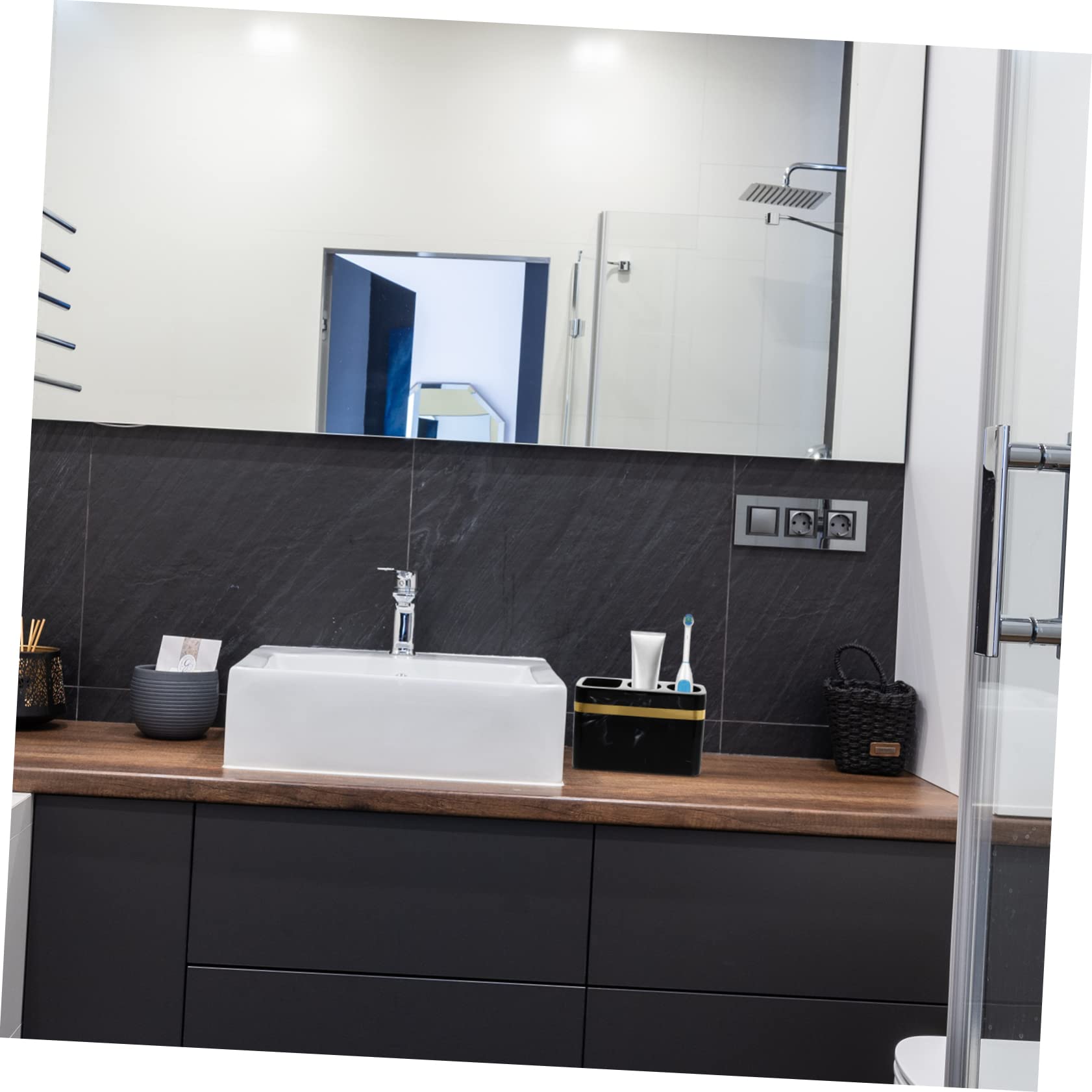 Zerodeko 1Pezzi Rastrelliera Per Spazzolini Da Denti e Dentifricio Portaoggetti Da Bagno Con Design Per Organizzazione Tua Lavabo