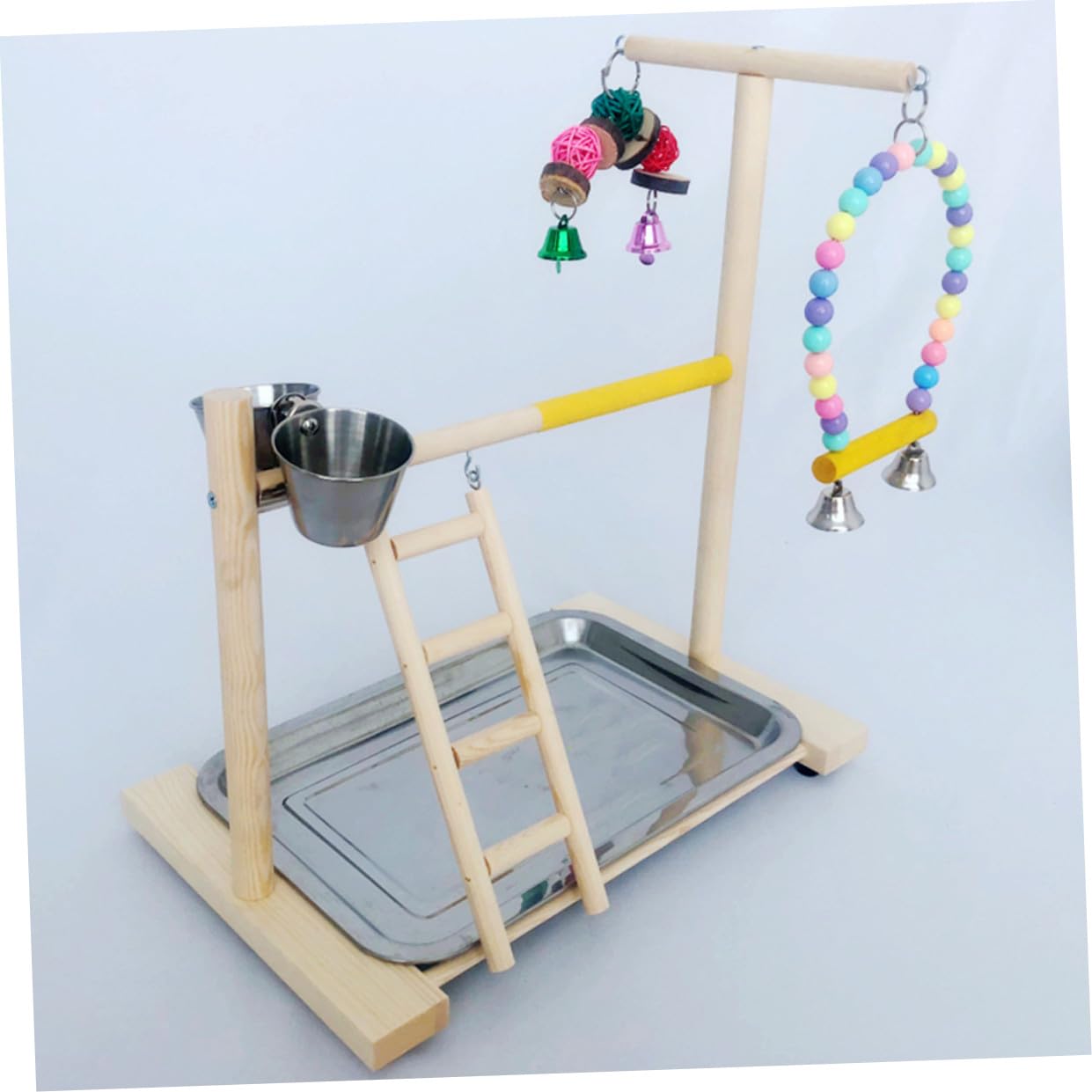 Happyyami 1set Parrot Play Stand Toy Struttura Per Uccelli Supporto Per Addestramento Interazione e Gioco Per Pappagalli e Uccelli Di Piccole Facile Da Installare Colori Variabili