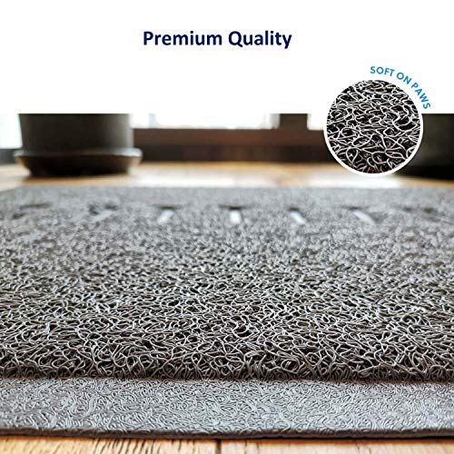 Wepet Cat Litter Box Mat, Kitty Premium Pvc Pad, Durable Trapping Rug, Phthalate Free, Urine-Resistant, Scatter Control, M 24 X 22, Grey #TOP2