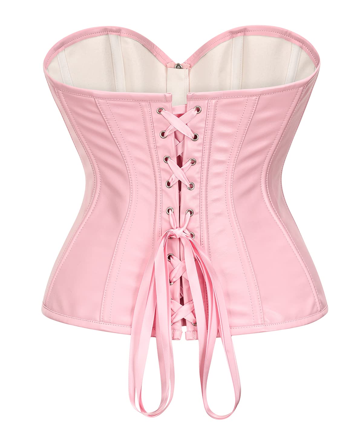 bslingerie® Womens Faux Leather Zipper Front Bustier Corset Top