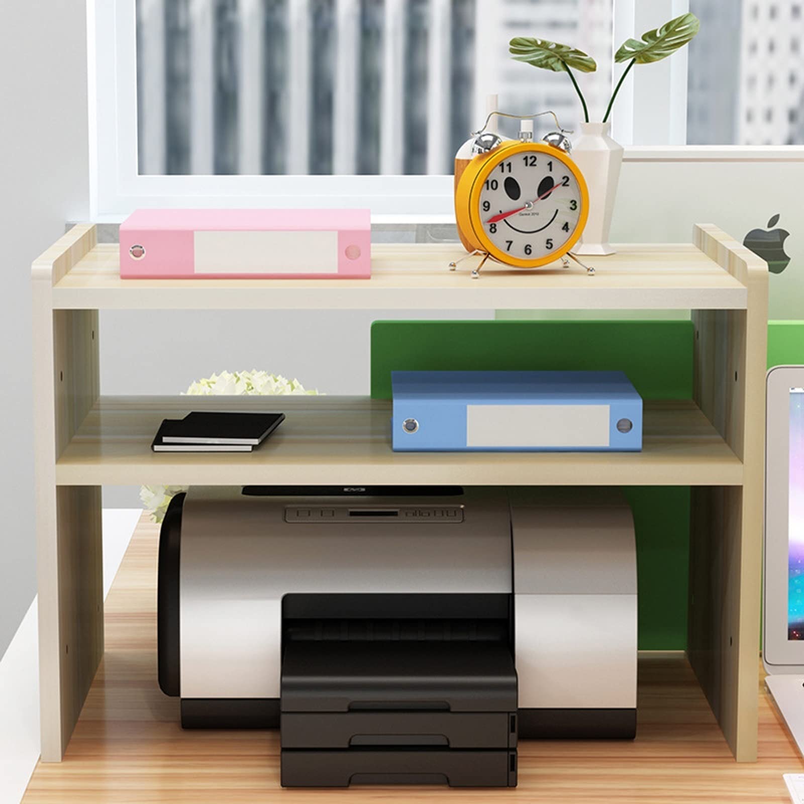 Soporte de Escáner de Fax Estante de la impresora Estante de mesa de oficina Estante de escritorio 3 capas de almacenamiento multifunción Máquina simple de fax for el hogar Scanner de almacenamiento y