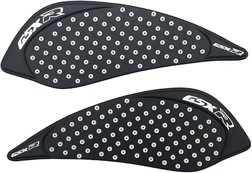 Almohadilla de depósito de combustible de gas blanco para tracción lateral de combustible de la rodilla de agarre calcomanía compatible con Suzuki