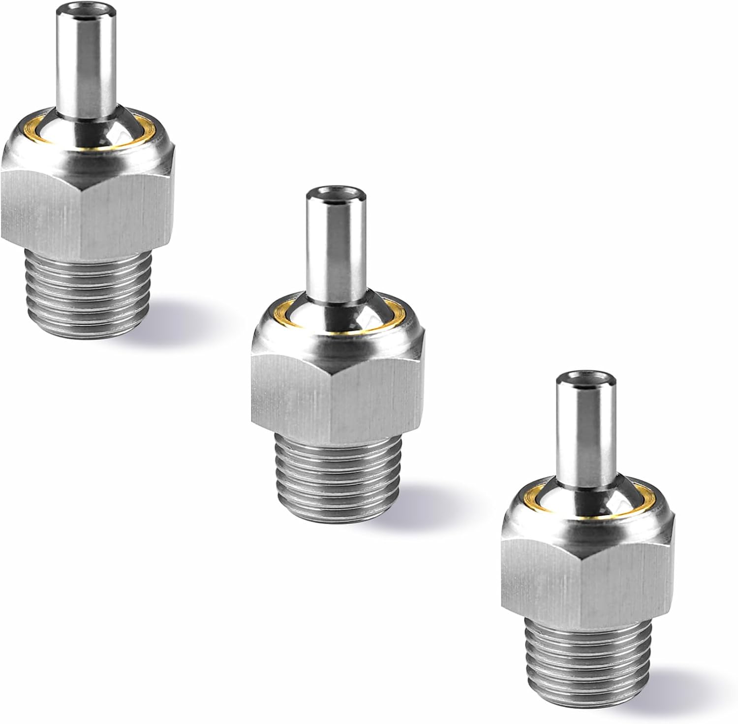 3 Pcs 304 Stainless Steel Coolant Nozzle, 1/8" PT 10mm Adjustable High Pressure Cooling Nozzle, for Jewelry Carving Lathe, Milling, CNC Machine Water Jet Cutter Industrial Nozzle