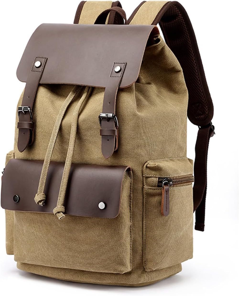 [Apaeofl] キャンバス リュック バックパック 大容量 カジュアルリュック リュックサック A4雑誌 パソコン 収納 通学リ