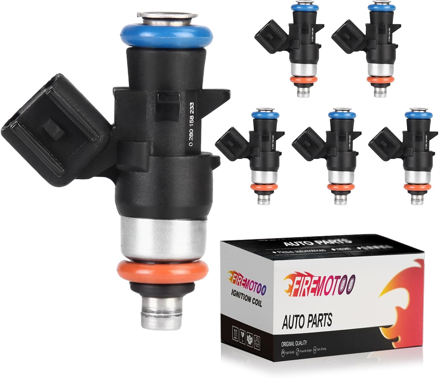 Fuel Injectors Pack of 6 Compatible with Dodge Avenger Challenger Charger Journey Durango Grand Caravan Promaster for Chrysler 200 300 Town & Country for Jeep Wrangler Grand Cherokee 3.6L V6 4 Holes