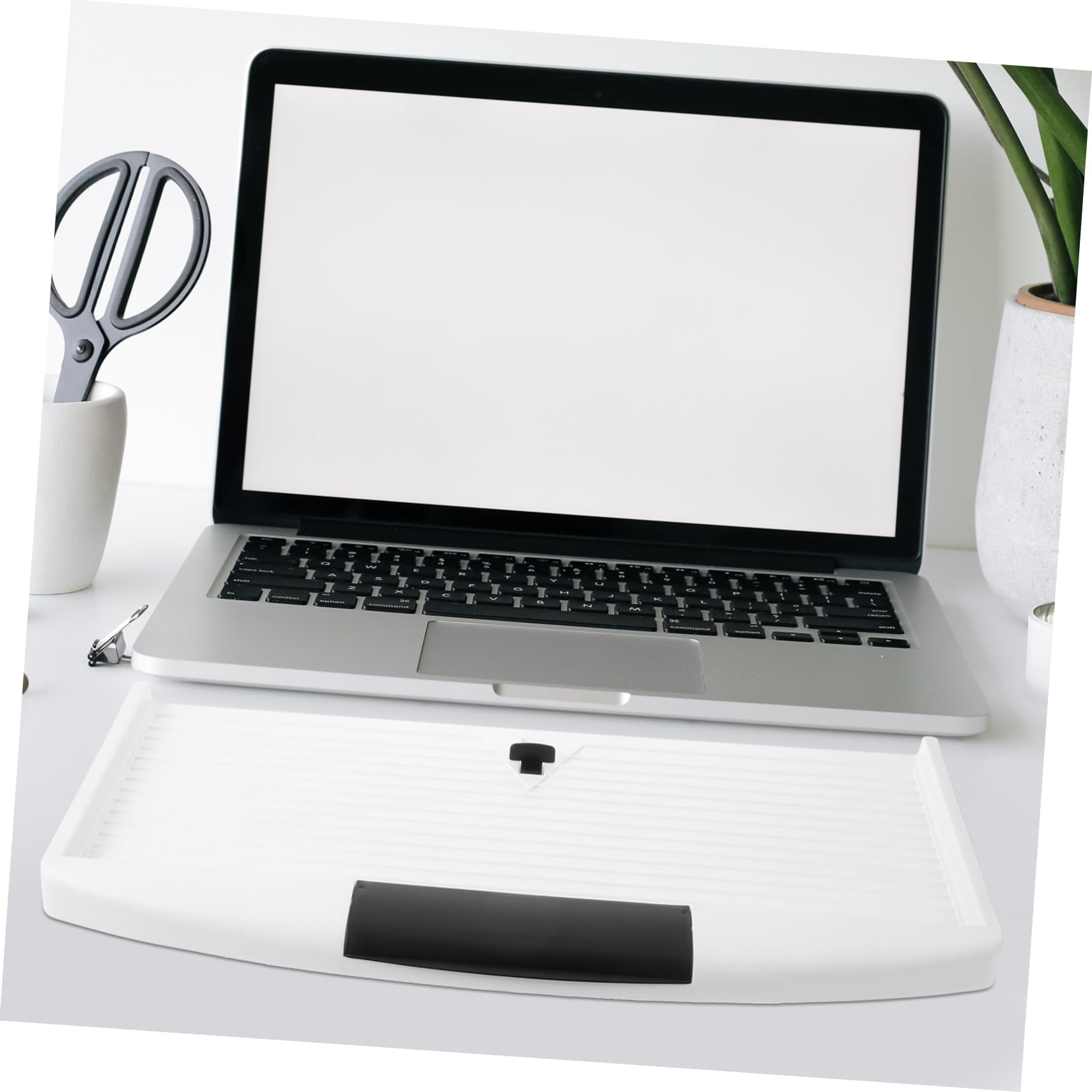Bandeja de teclado ajustable para debajo del escritorio, soporte deslizante para teclado extraíble de oficina, ahorro de espacio, accesorios más bonitos de fácil instalación