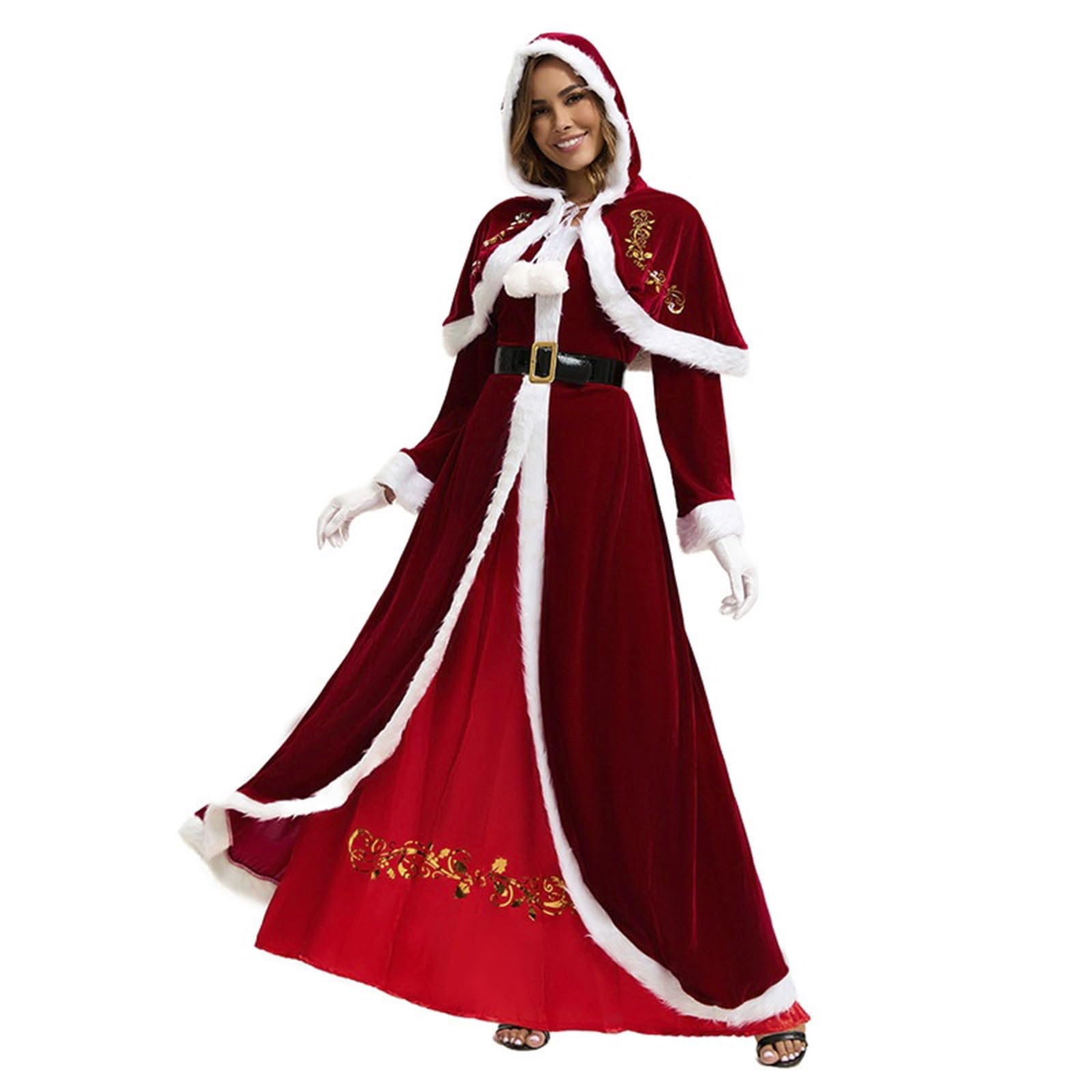 Kostium Świętego Mikołaja dla dorosłych, luksusowy czerwony aksamit, idealny na imprezy i cosplay