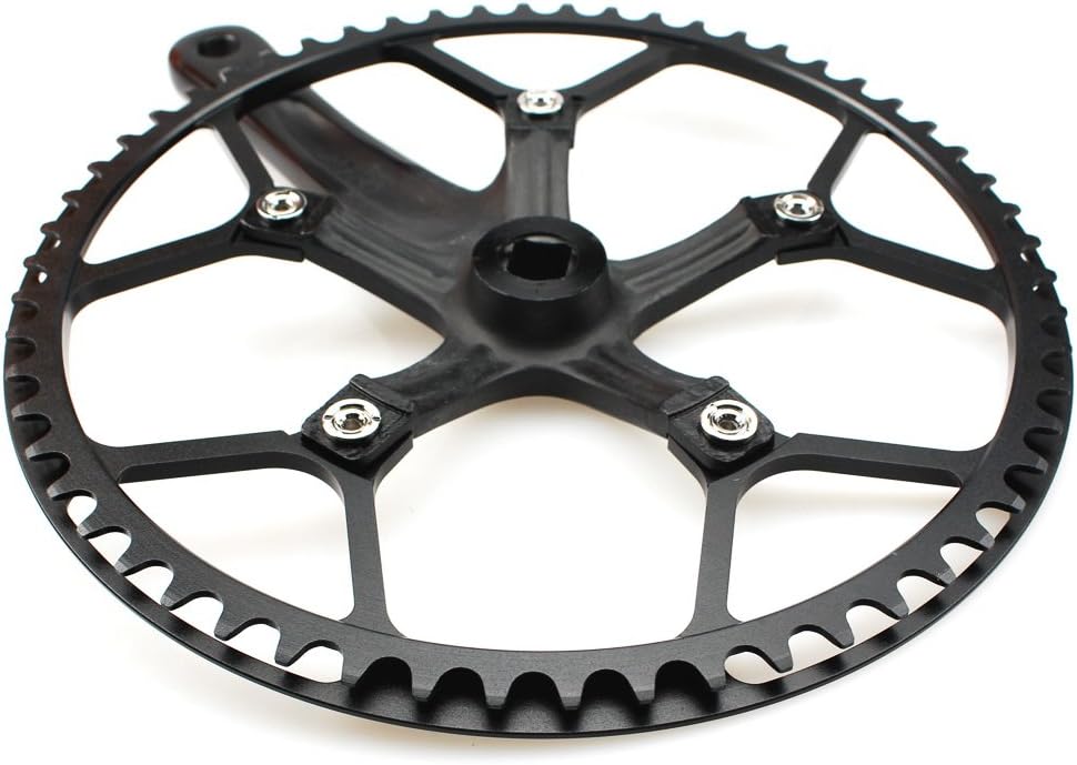 CYSKY Single Speed Crankset E-Bike Crank 170mm 130 BCD 48T/53T/56T/58T/60T Square Taper Bike Crankset for Folding e-Bike Fixed Gear Track Road Bike