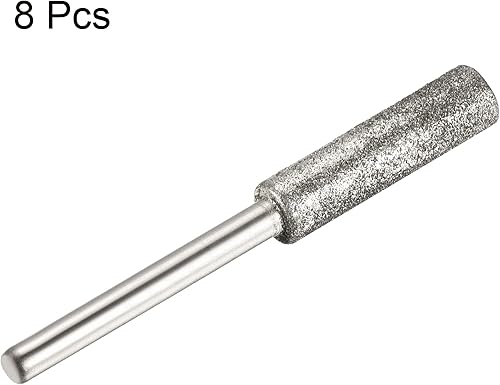 Miniatura 3 de PATIKIL Sacapuntas de motosierra de diamante de 732 pulgadas, paquete de 8 herramientas de archivo de pulido de piedra afiladora, color plateado