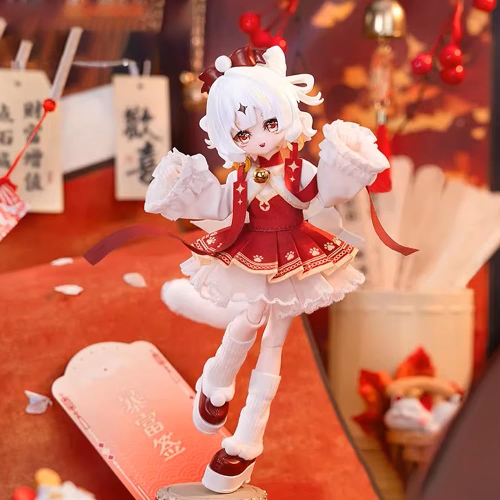 niannyyhouse 1/8 BJD Blind Box Figurki, Ball Jointed Doll z ubraniem, seria Fortune elf, kolekcjonerska figurka akcji (6 sztuk)