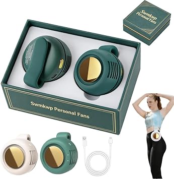 Little Whirlwind Clip Waist Neck Fan Portable Silent Mini Bladeless Fan Clip On for Shirt & Waist Adjustable 3-Speed Suspended Whirlwind Fans For Outdoor & Travel & Office Travel Accessories Gift