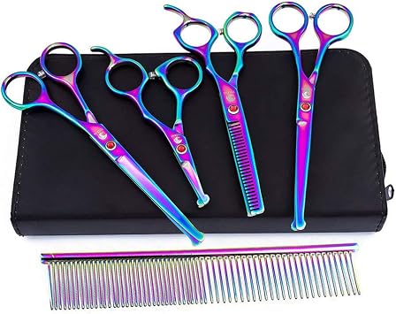 Pet Grooming Scissors Kit, 4.5-6.5 Inch Professional Pet Grooming Shears Stainless Steel Hair Cutting Tools, Light And Sharp, for Pet Barber Shop