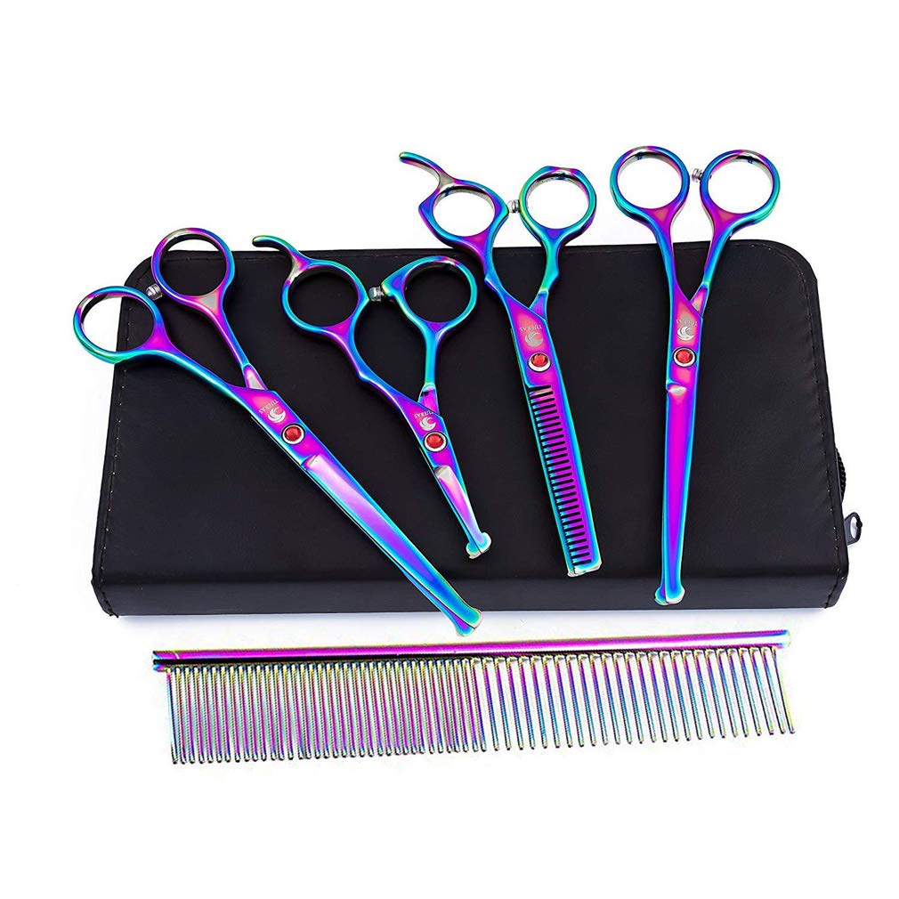 Pet Grooming Scissors Kit, 4.5-6.5 Inch Professional Pet Grooming Shears Stainless Steel Hair Cutting Tools, Light And Sharp, for Pet Barber Shop