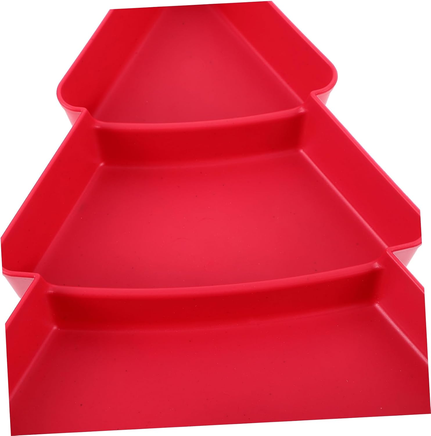 Cabilock 3Pcs Christmas Tree Shaped Snack Plates Reusable Divided Treat Tray for Fruits Candy and Appetizers Lightweight Holiday Serving Dish for Festive Gatherings