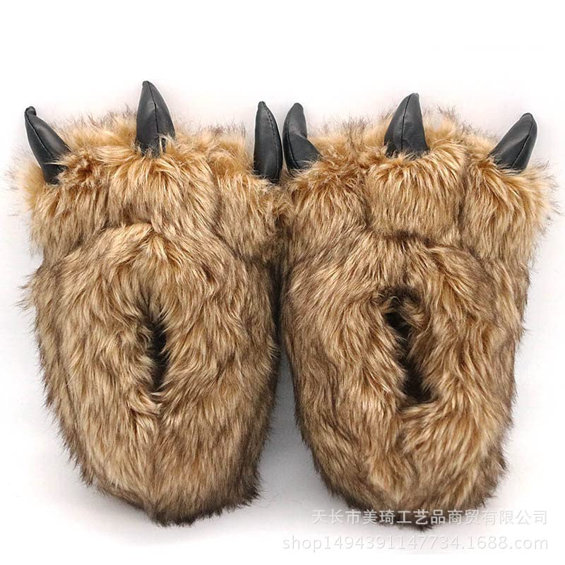 Bear Paw Slippers Women's Bear Paw Monster Feet Slippers Halloween Shoes Adult Halloween Costumes 2025 Funny Boots for Women Fuzzy Boots Fur Boots Cute New Year Gift Christmas Gift Funny Unique Claws4