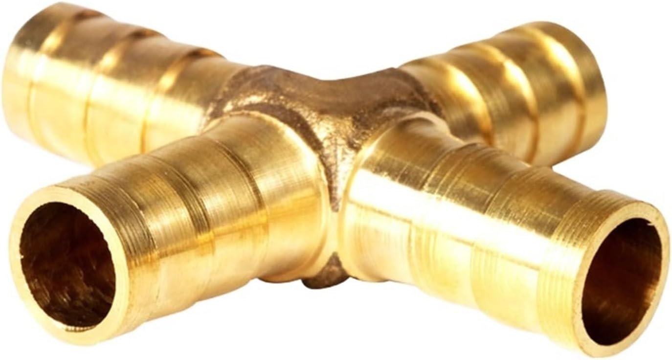 T X Y U Type Brass 4mm 6mm 8mm 10mm 12mm Splicer Pipe Fitting Hose Copper Barbed Connector Joint Coupler (2way-U,6MM BARB_OTHER) Plumbing Fittings
