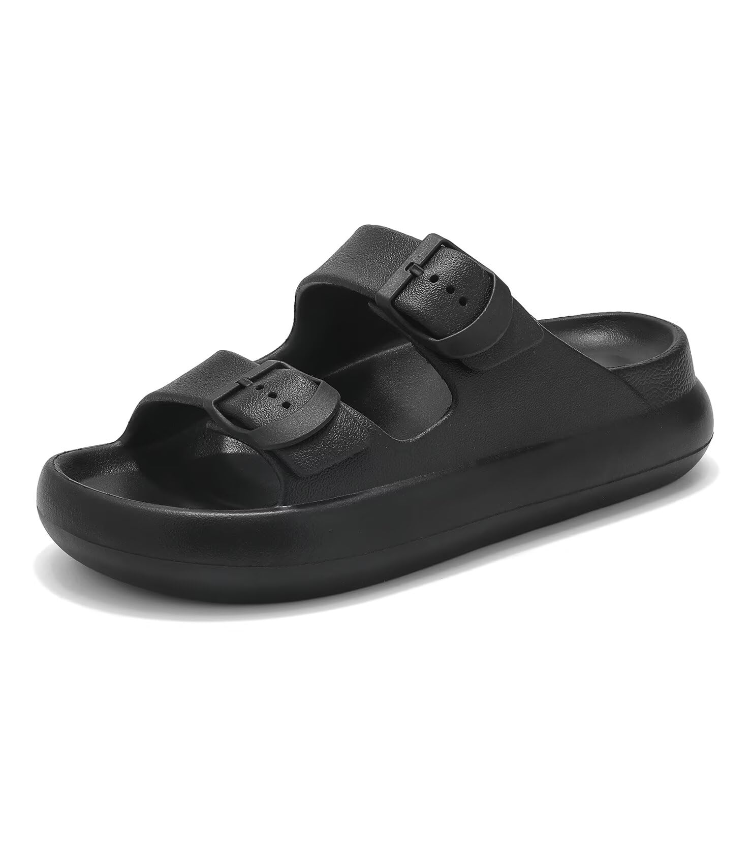 Photo 1 of Womens Platform Cloud Slides with Arch Support, Adjustable Double Buckle Recovery Sandals, Comfort Lightweight Ultra Cushion Wedge Sandal size 40