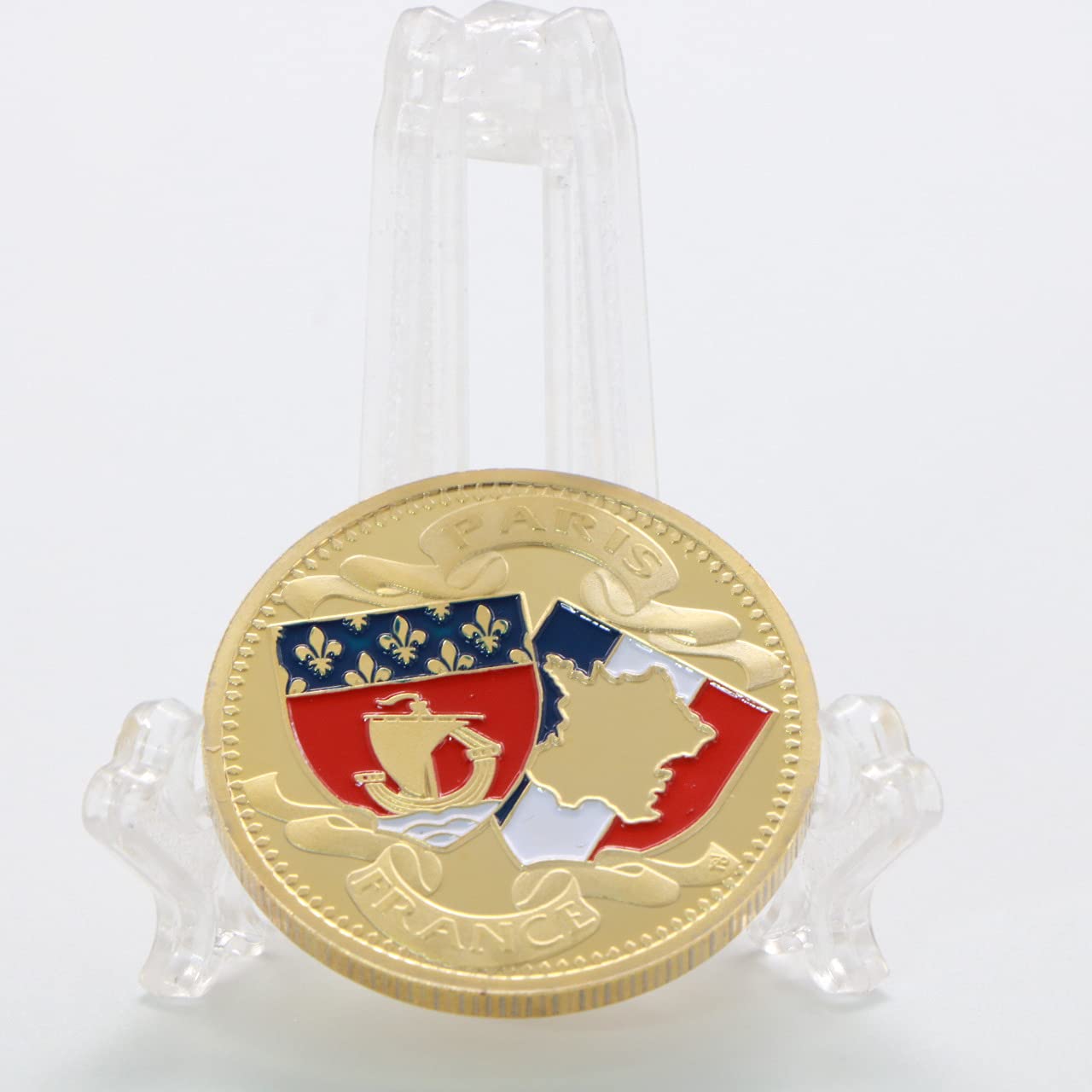 Amazon.co.jp: フランス ノートルダム大聖堂 エッフェル塔 金メッキ 記念 コインバッジ メダル 勲章 : ホビー