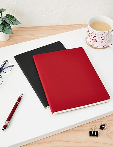 Miniatura 3 de Moleskine Asunto Diario Cahier, tapa suave, XL (7.5 x 9.75 pulgadas), negro y rojo arándano, 160 páginas (juego de 2)