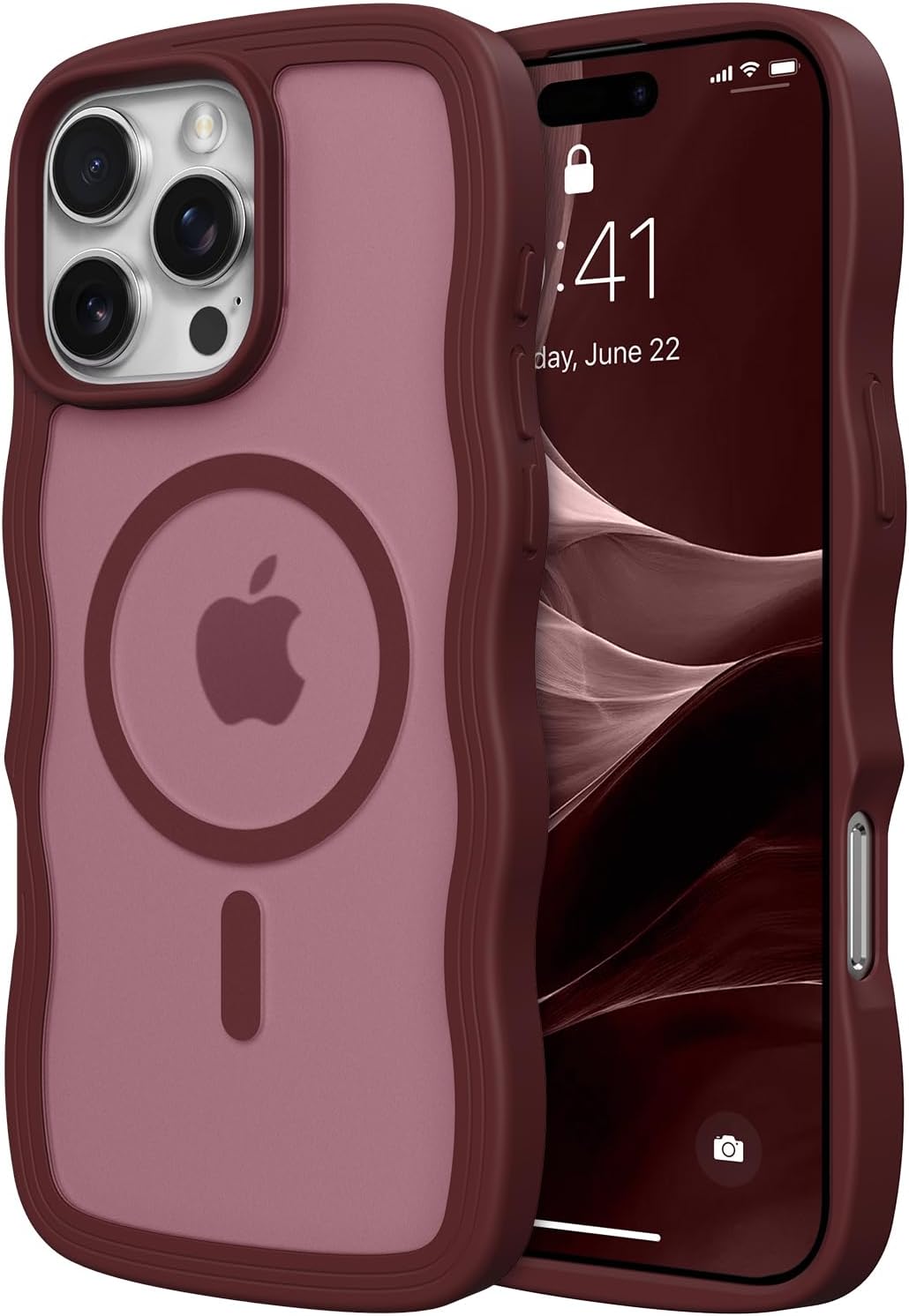 ZTOFERA for iPhone 16 Pro Case Fit for MagSafe - Wine Red