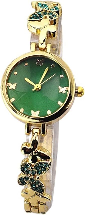 Watch Elegant Butterfly Ladies Watch Bracelet Gold Tone Luxury Diamond Dress Ladies Watch is a great gift for women watches, green