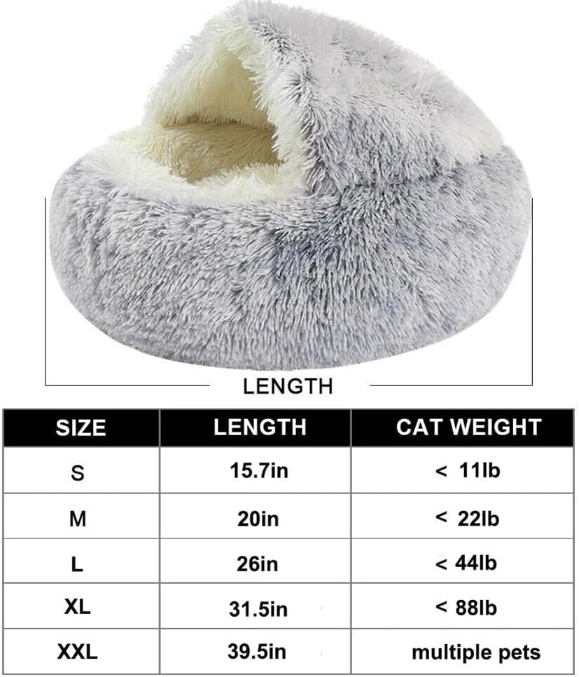 Cozy Cocoon Dog Bed, Cozy Cocoon Pet Bed for Dogs, Winter Pet Plush Bed (20in, Brown)