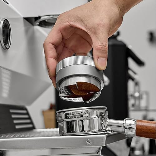 Miniatura 8 de Herramienta distribuidora de café adaptable a la gravedad, nivelador distribuidor de café expreso autonivelante para portafiltro espresso (2.087 in,