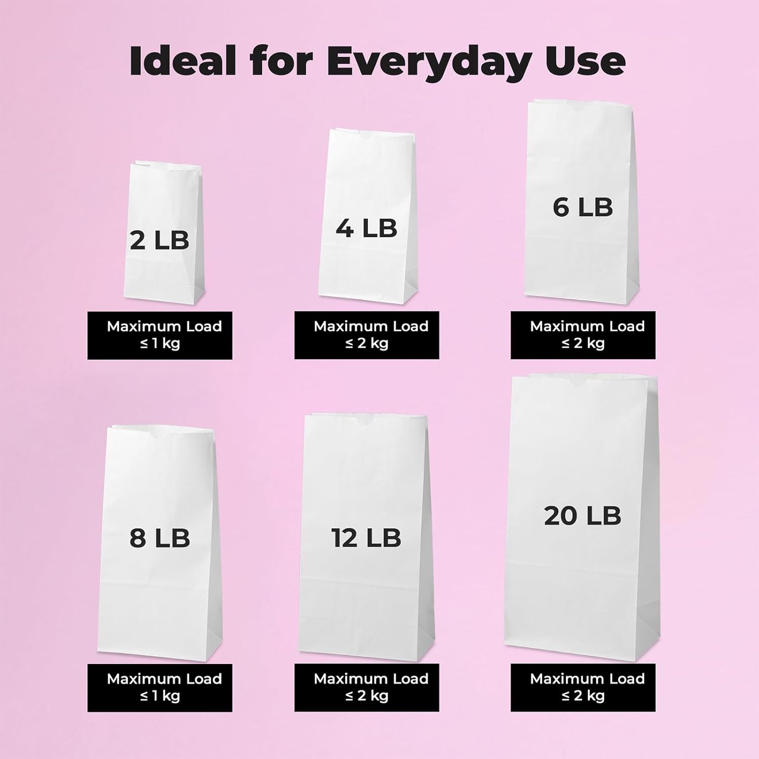 Fit Meal Prep 150 Pack 12 lb White Paper Lunch Bags, 13 x 7 x 4.5" Durable Paper Bags Bulk for Packing, Delivery, Take Out, Grocery, Retail Shopping, Premium Sack for Snacks, Bakery - Image 7