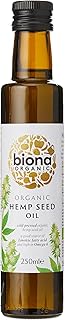 Biona Organic Hemp Seed Oil 250ml - Cold-pressed & Unrefined - Source of Omega 3, Omega 6 & Vitamin D - Ideal for Soups, Salads & Hair, Skin & Nail Health - Non GMO, Vegan