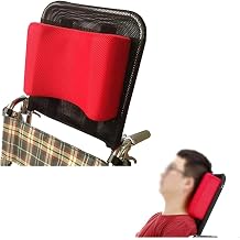 DKULMN Wheelchair Headrest,16"-20" Wheelchair Headrest Neck Support Head Padding,Adjustable Padding for Adults Portable Universal Wheelchair Accessories,Red