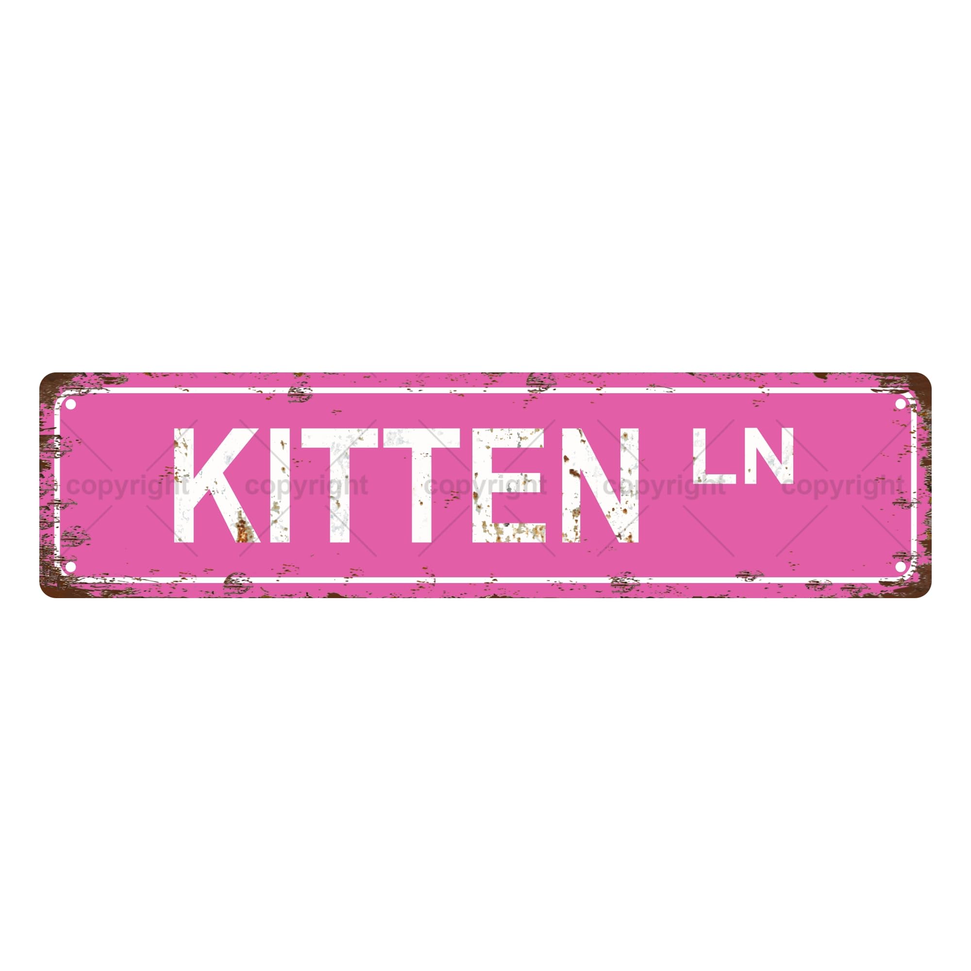 Kitten LN CAT Metal Tin Street Sign Bar Cafe Garage Cave Home Room Wall Bathroom Farmhouse Garden Porch Patio Decor,4x16 Inch