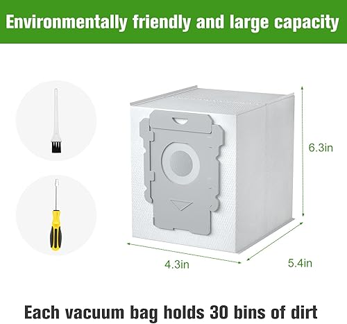 Miniatura 6 de Paquete de 12 bolsas de repuesto para aspiradora Roomba compatibles con irobot Roomba i3, i3+, i7, i7+, j7, j7+, i7plus, i4, i4+, i6, i6+, i8, i8+,