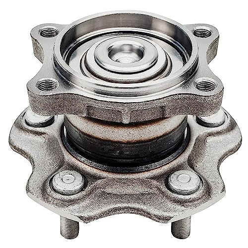 Image of Detroit Axle - 3.5L Steering Knuckles Kit for 02-06 Nissan Altima, 2 Front Steering Knuckles & Wheel Bearing Hubs 2 Rear Wheel Bearing Hubs 2002 2003 2004 2005 2006 [Non-ABS] Replacement - 4pc Set