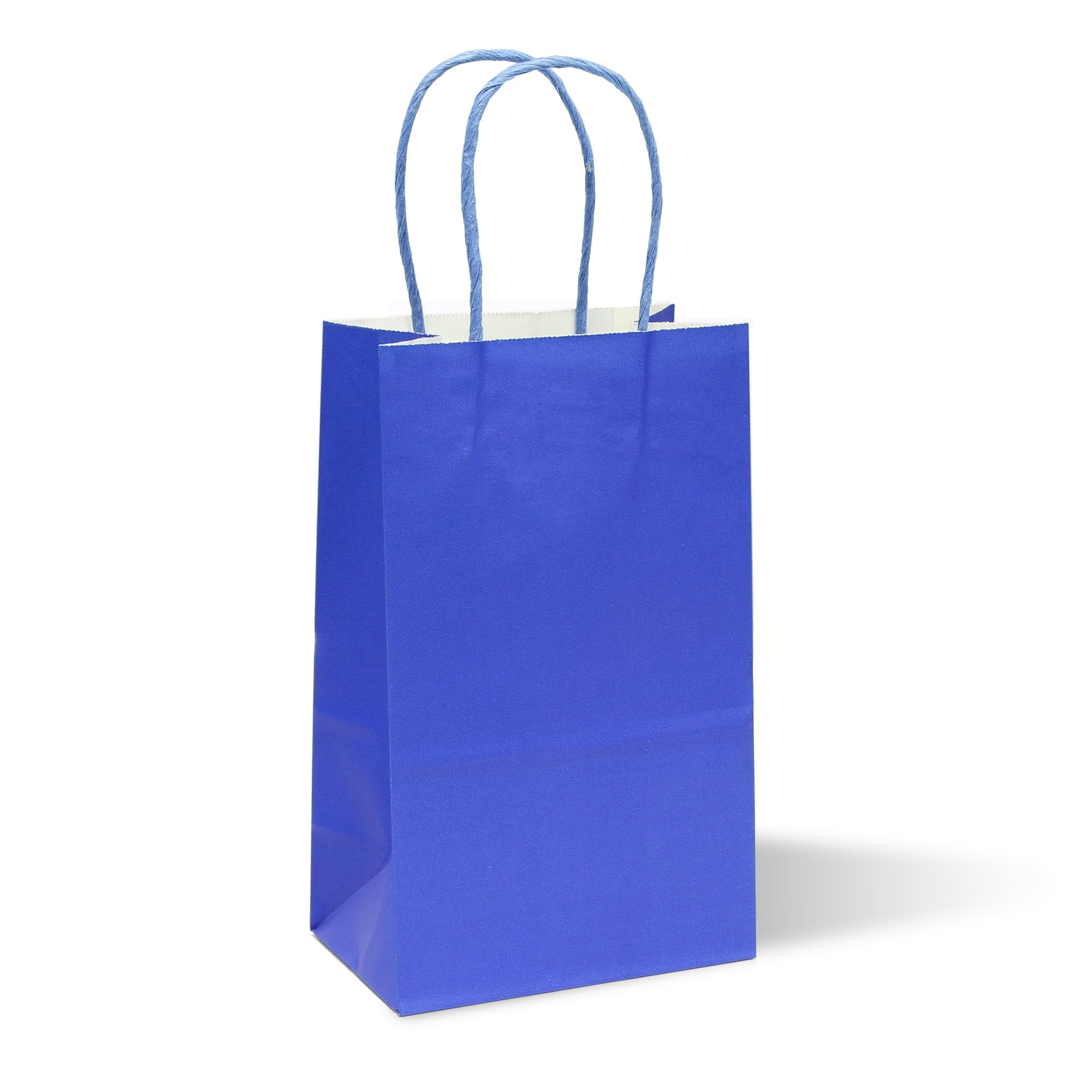 IN-JOOYAA 30 Pcs Blue Gift Bags Small Gift Bags with Handles 16x8x22cm