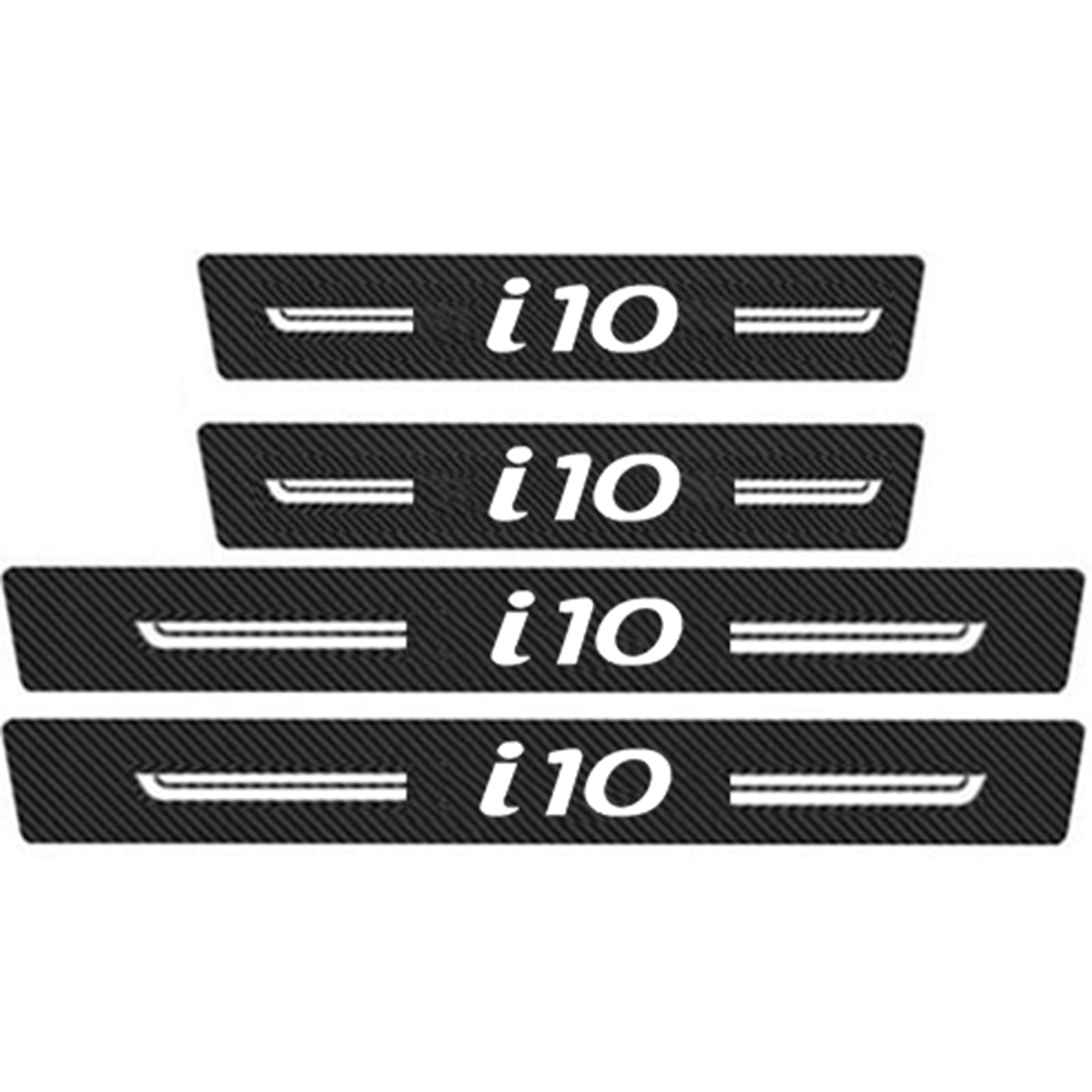 EAGLEG 4 Pieces Door Sill Protectors For Hyun-dai I10, Carbon Fiber Car