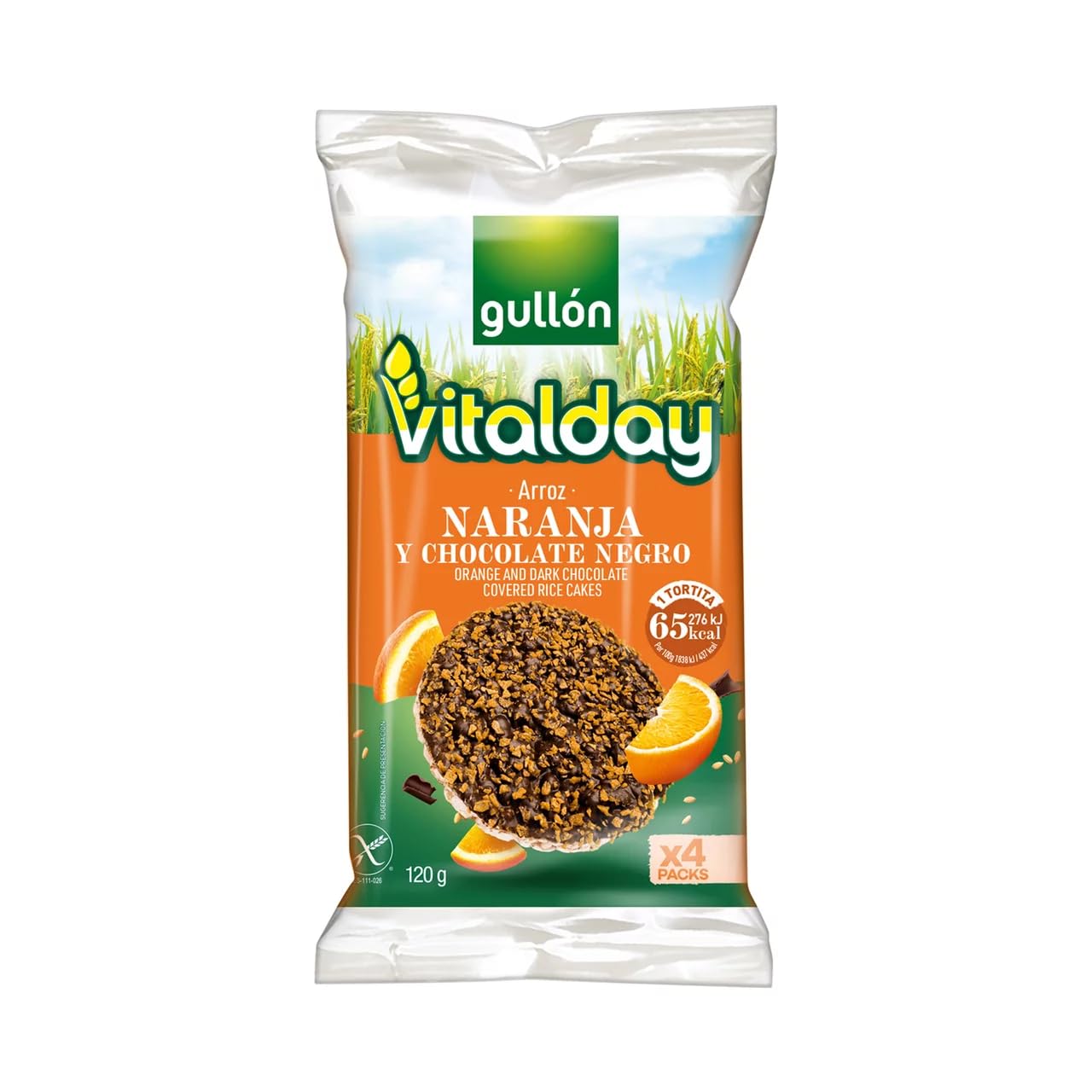 GULLÓN Reiswaffeln Zartbitterschokolade mit Orange GULLON 120 g, 12er Pack