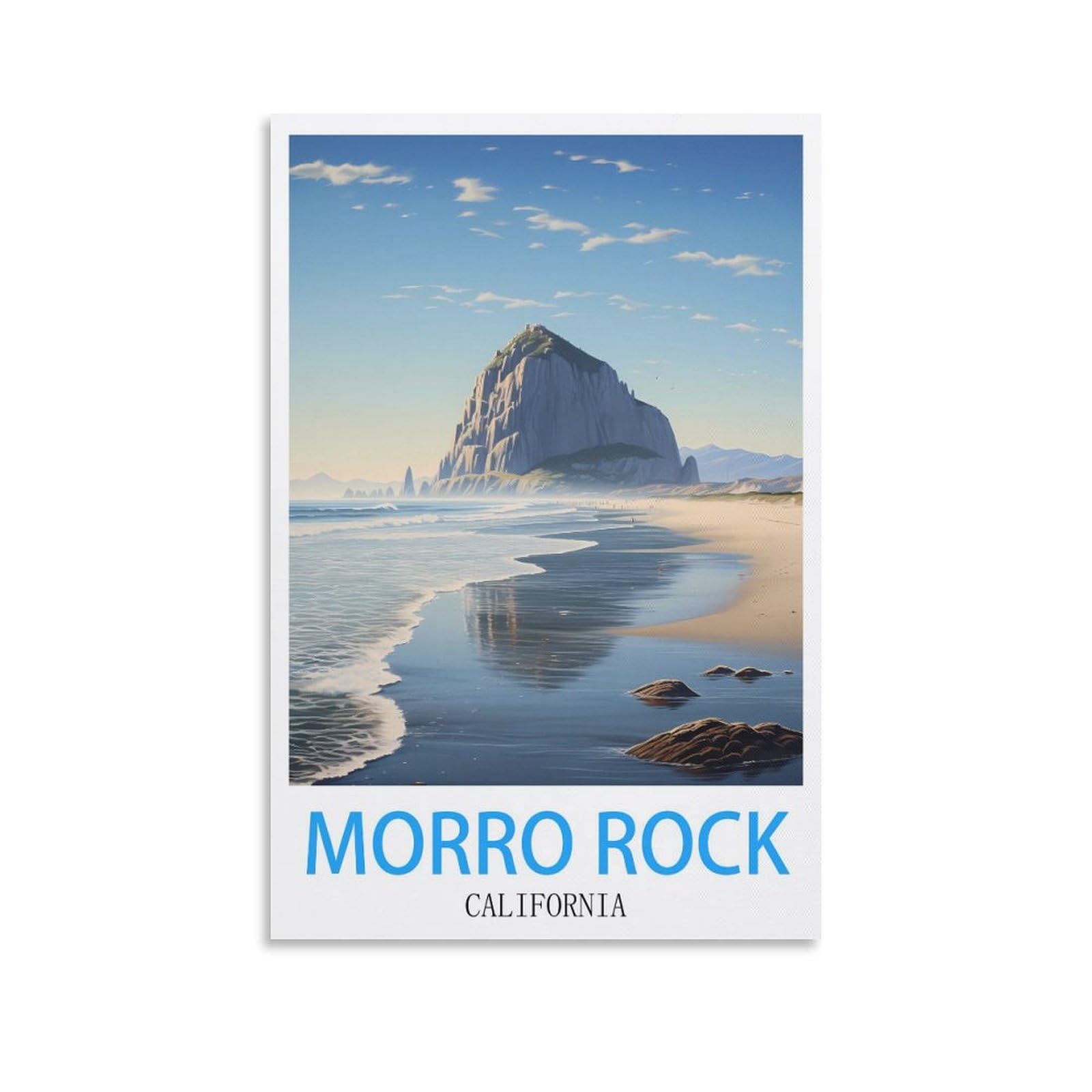 Retro Vintage Wall tin Plaque,Morro Rock Californias,Art Plaque Poster Wall Decor for Home Tool Room Bar Club Restaurant Cafe 15x30cm
