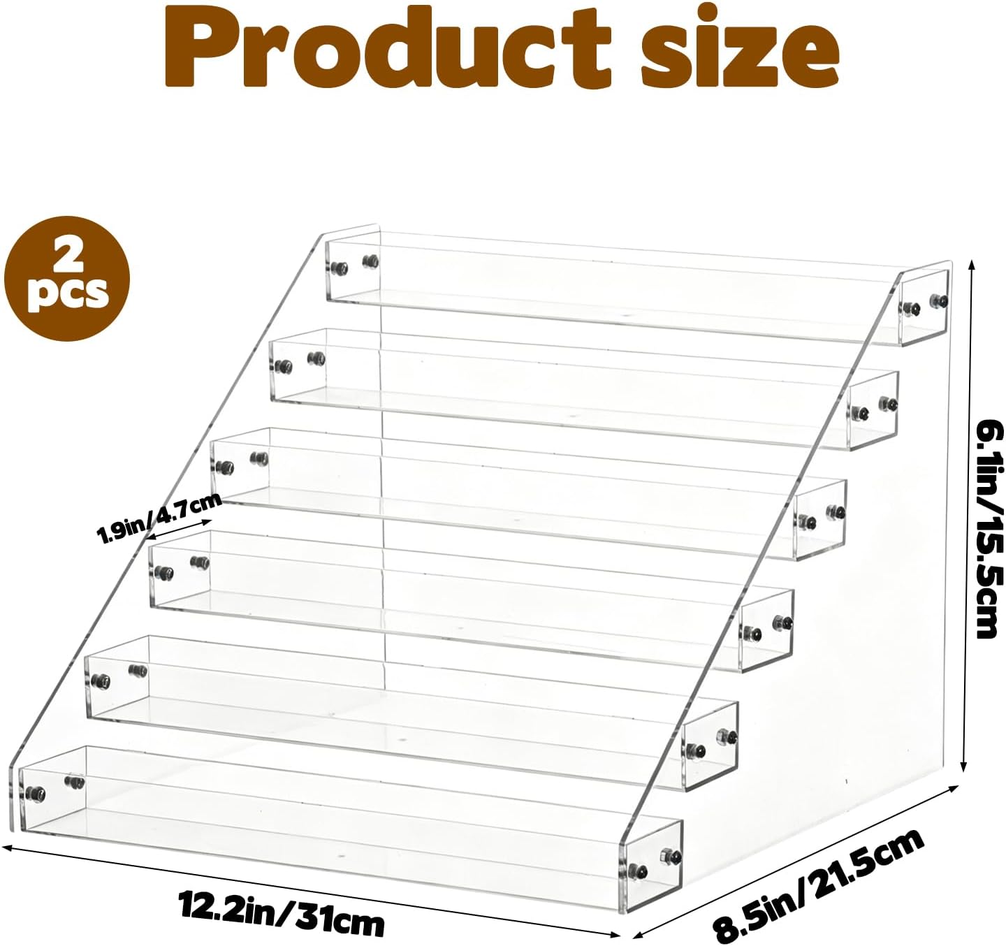 2 Pack 6 Tier Cookie Display Stand Clear Acrylic Tiered Tiered Dessert Stand for Bakers Vendors Parties Craft Fairs Market Booths Cookie Display Stand for Cupcakes Dessert Display