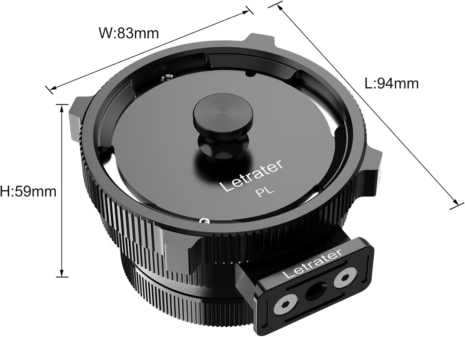 PL-EOS R Lens Mount Adapter for PL Lens Convert to Canon RF Cameras, e.g. EOS R, RF, R5, R6, C70, Komodo Cameras，Matte Black