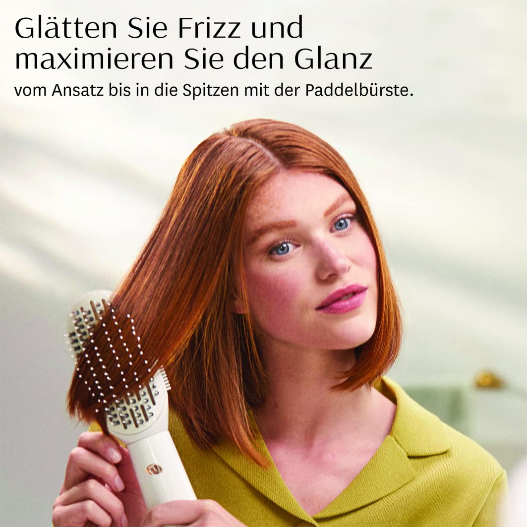 T3 AireBrush Duo Heißluft-Trockenbürste mit zwei austauschbaren Aufsätzen, 15 Temperatur und Geschwindigkeitskombinationen, T3 IonFlow Technologie, Volume Booster Schalter + feststellbarer Kaltstufe