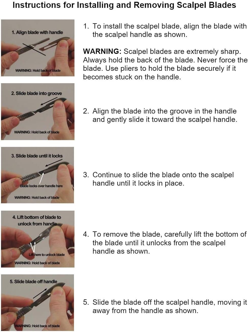 Juego de 5 piezas de acero inoxidable para hacer tarjetas, bisturí para pasatiempos quirúrgicos, podología, veterinario, modelado, arte, manualidades, mangos de bisturí n.º 3 BP