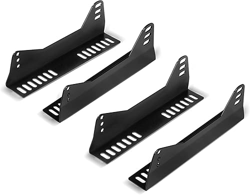JY PERFORMANCE Soportes de montaje universales para asientos de cubo compatibles con asientos de carrera, color negro (paquete de 2)