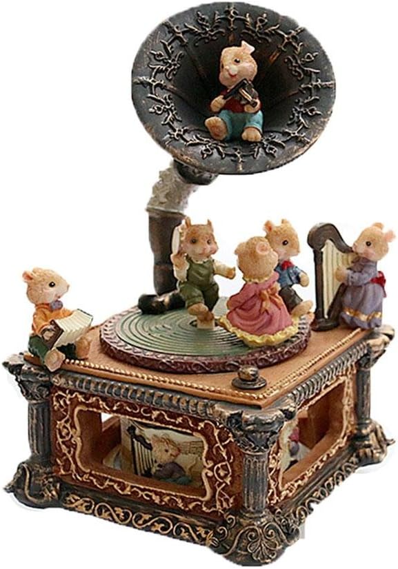 COMFOTAM Comfot Classical Retro Speakers Gramophone Music Box Christmas Music Box Home Furnishing Decoration, [song: sky city]
