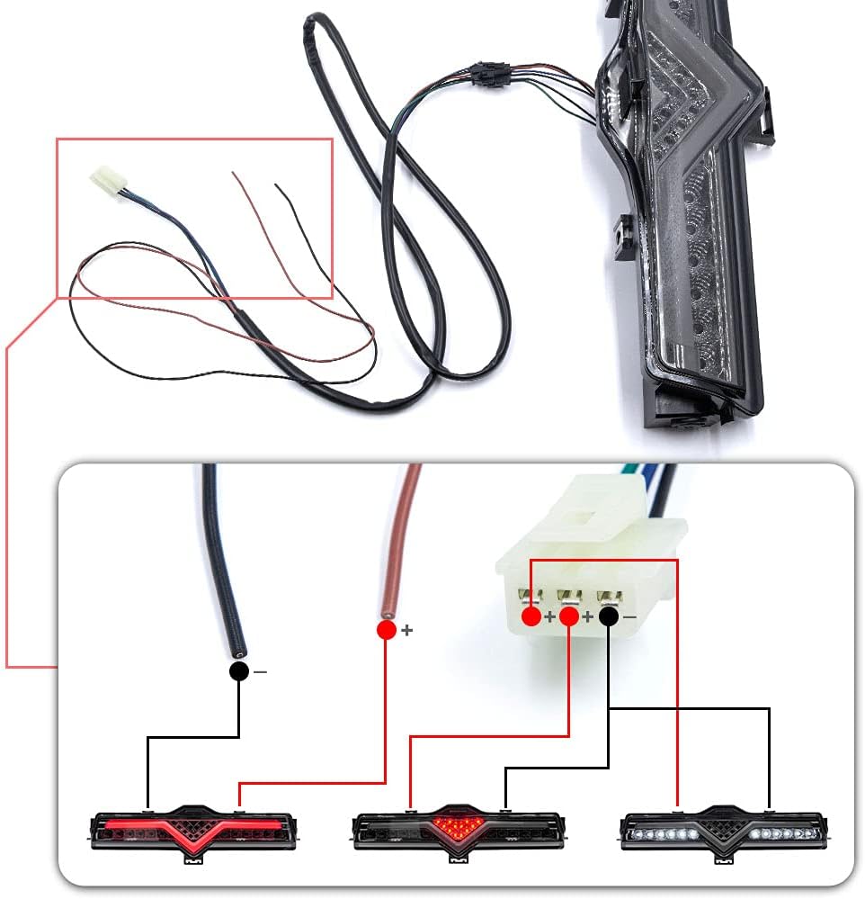 NJSBYL GT86/FR-S/BRZ Red LED Rear Brake Fog Light for 2013-2016 Scion FR-S, 2013-2020 Subar.u BRZ, 2013-2020 Toyoto 86 White LED Backup Reversing Lights Smoked Lens Reverse Lights Taillights